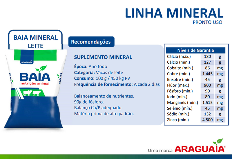Carregue imagem no visualizador da galeriaNutrição Animal Araguaia BAIA Mineral Leite
