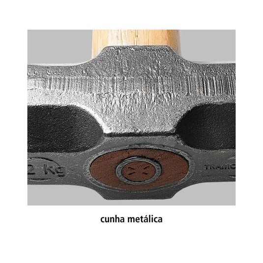 Marreta Oitavada 1kg Tramontina Basic com Cabo de Madeira