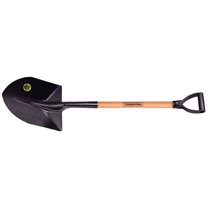 Pá de Bico Tramontina 460/30 em Aço com Cabo de Madeira 71 cm com Empunhadura Plástica Curva Ergonômica
