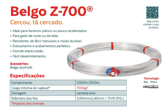 Carregue imagem no visualizador da galeriaArame Liso Z-700 Belgo - 1000m
